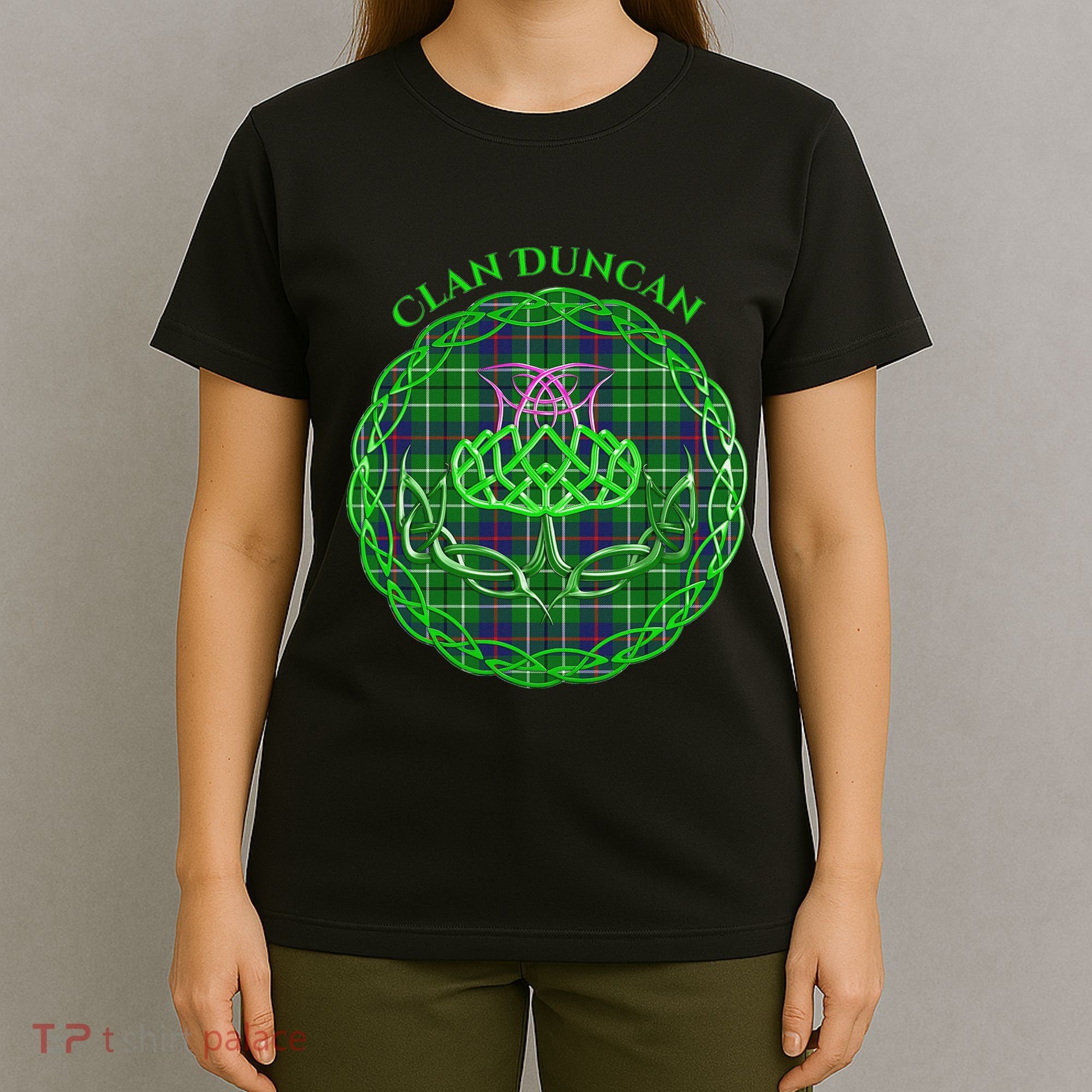 Clan Duncan Scottish Tartan Celtic Thistle T-Shirt