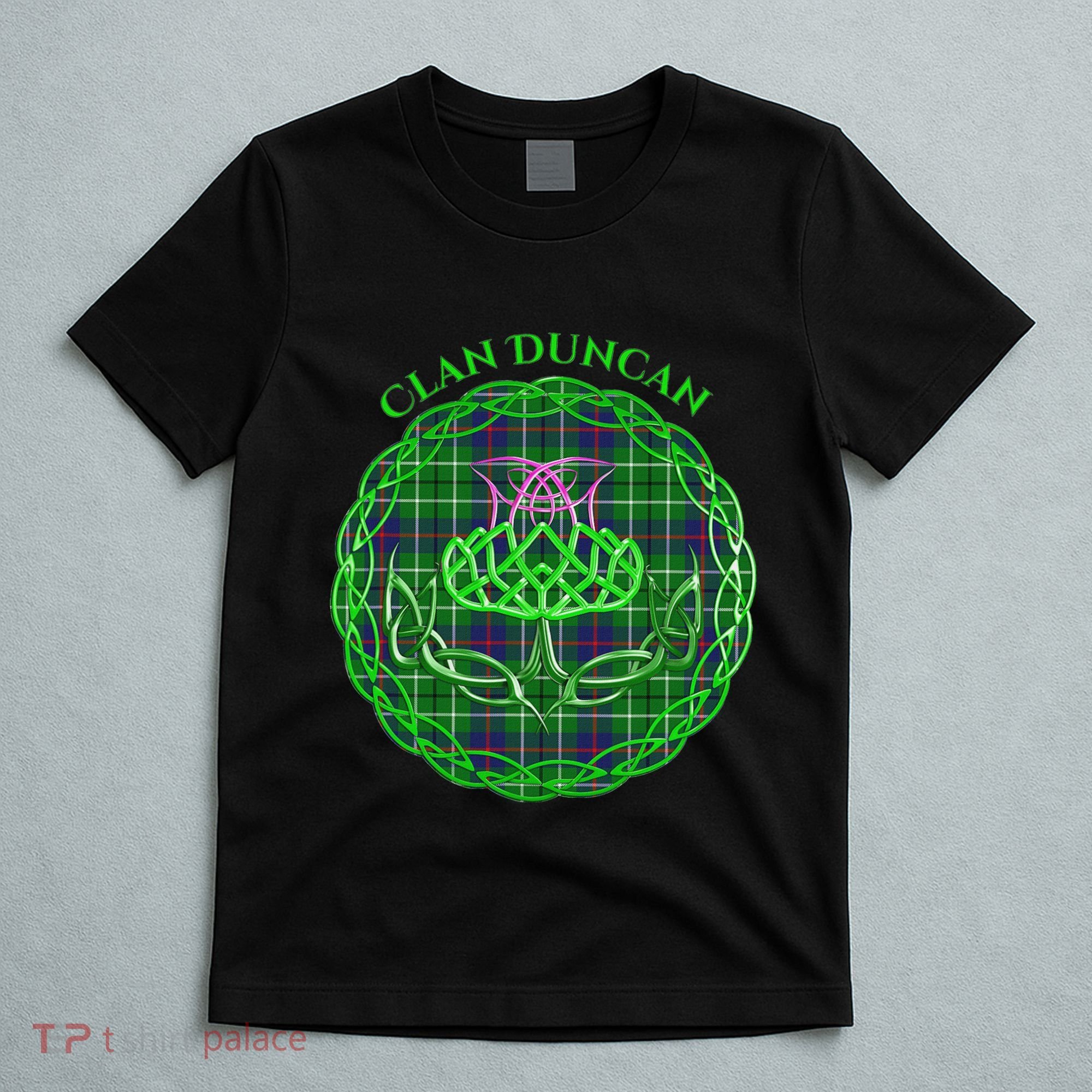Clan Duncan Scottish Tartan Celtic Thistle T-Shirt