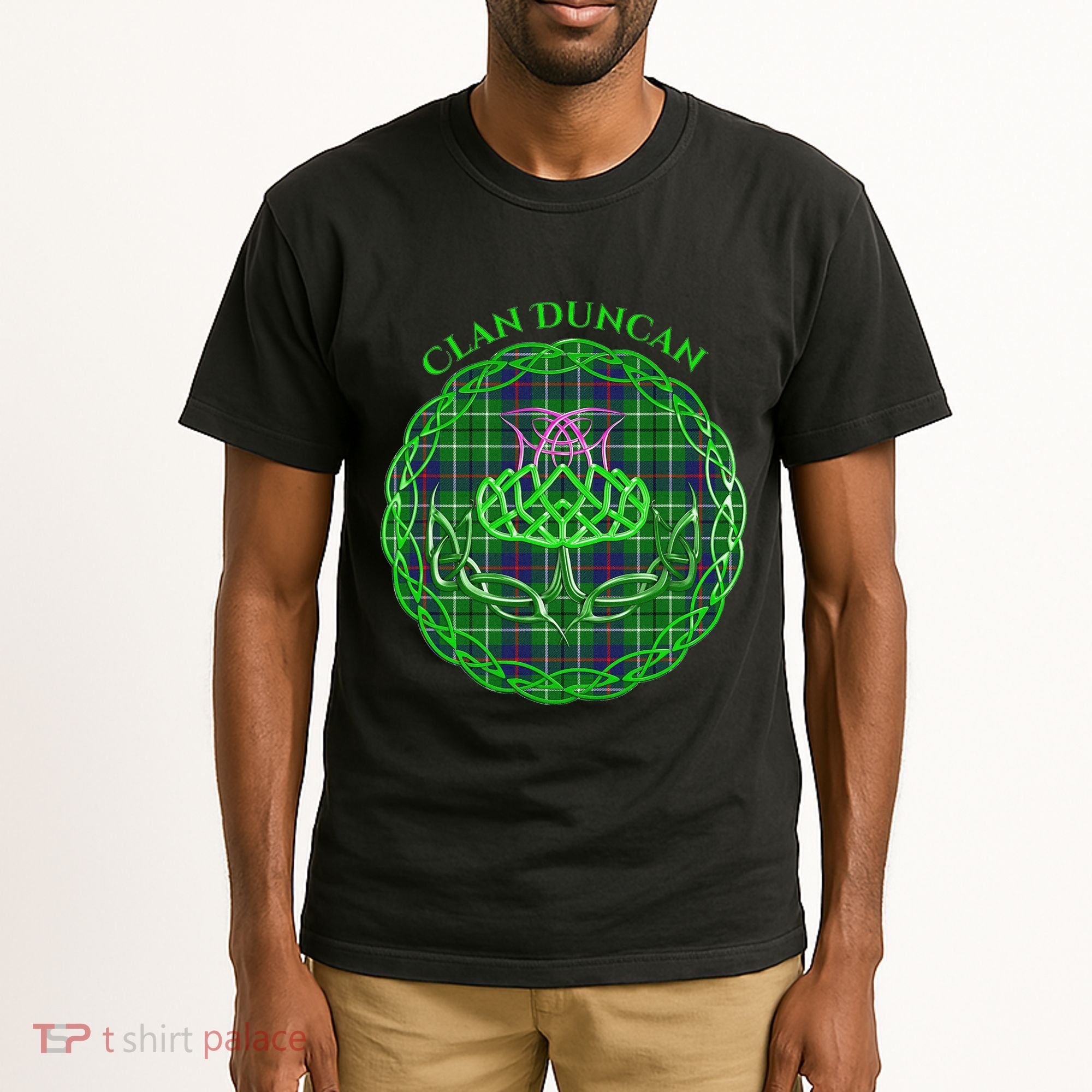 Clan Duncan Scottish Tartan Celtic Thistle Tall T-Shirt