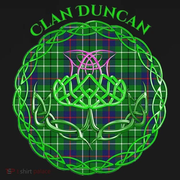Clan Duncan Scottish Tartan Celtic Thistle Button