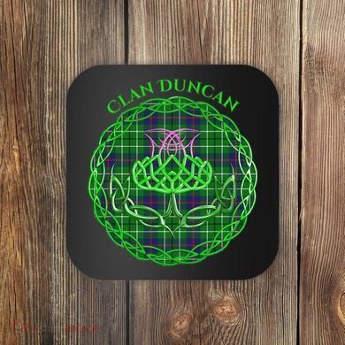 Clan Duncan Scottish Tartan Celtic Thistle Coaster