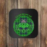 Clan Duncan Scottish Tartan Celtic Thistle Coaster thumb 0