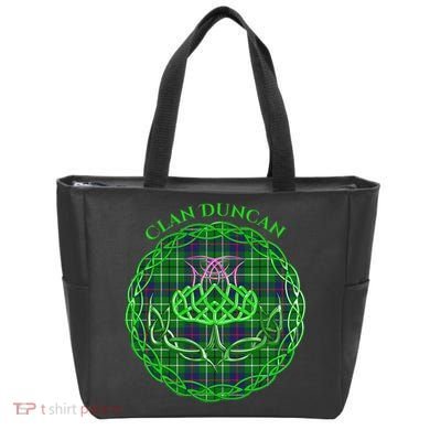 Clan Duncan Scottish Tartan Celtic Thistle Tote Bag