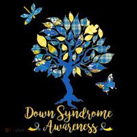 Cute Down Syndrome Awareness Blue Yellow Tree Apron thumb 3