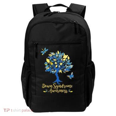 Cute Down Syndrome Awareness Blue Yellow Tree Backpack