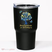 Cute Down Syndrome Awareness Blue Yellow Tree Tumbler thumb 0
