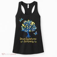 Cute Down Syndrome Awareness Blue Yellow Tree Women's Tank Top thumb 0