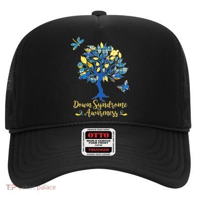 Cute Down Syndrome Awareness Blue Yellow Tree Hat