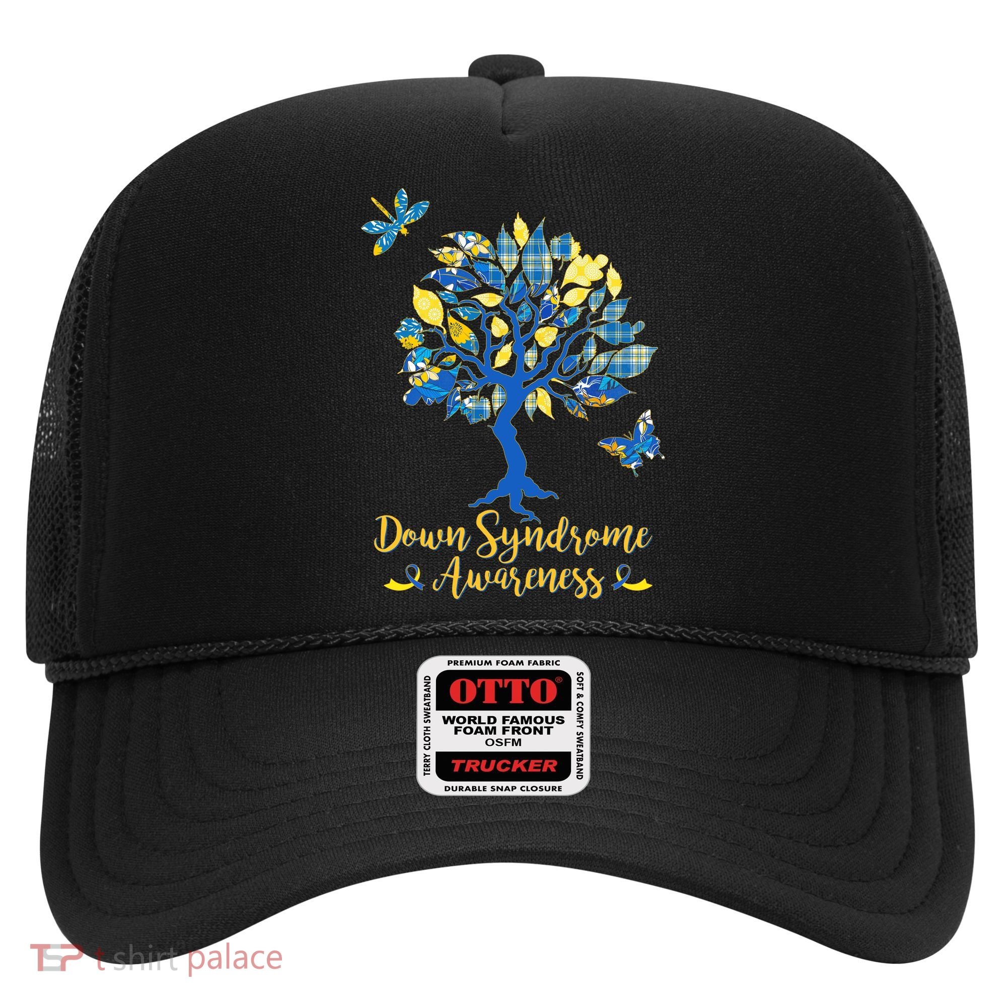 Cute Down Syndrome Awareness Blue Yellow Tree Hat