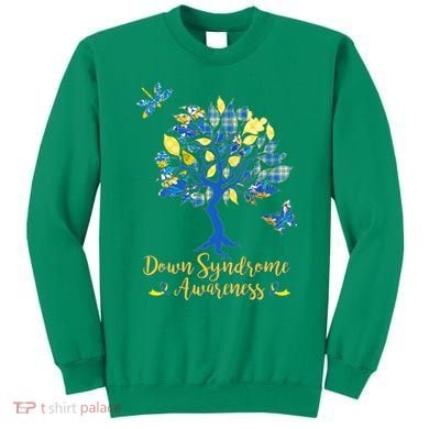 Cute Down Syndrome Awareness Blue Yellow Tree Sweatshirt