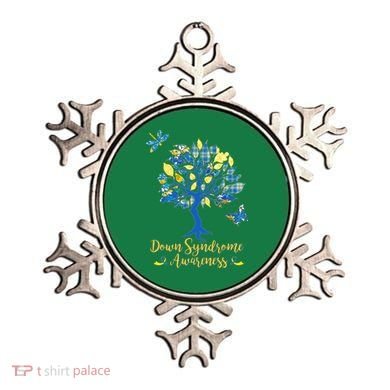 Cute Down Syndrome Awareness Blue Yellow Tree Ornament