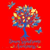 Cute Down Syndrome Awareness Blue Yellow Tree Santa Hat thumb 1