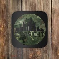 Camo Detroit Skyline Logo Coaster thumb 0
