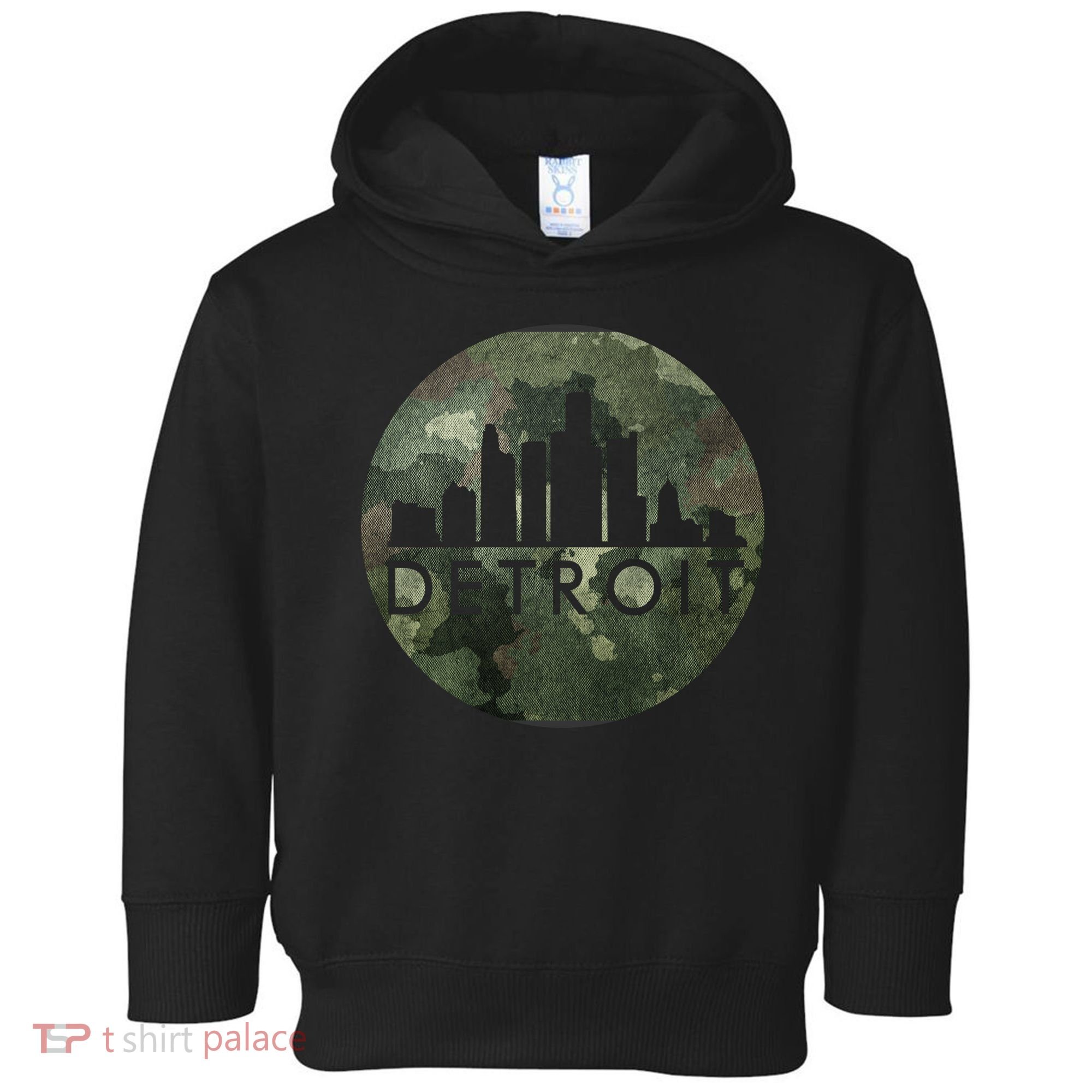 Camo Detroit Skyline Logo Toddler Hoodie