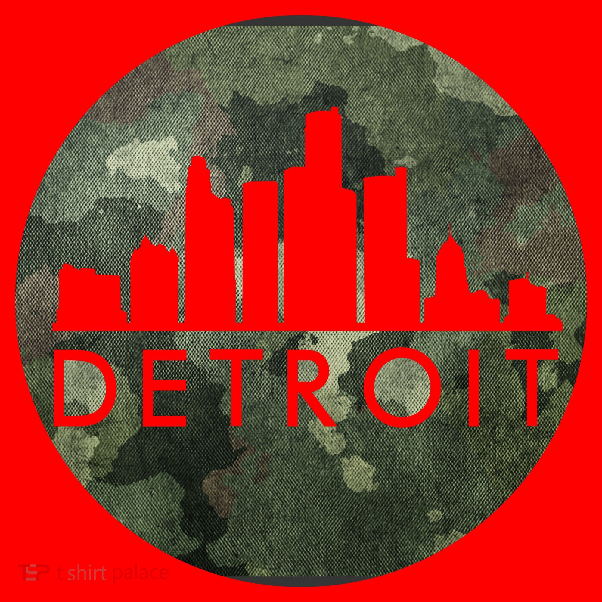Camo Detroit Skyline Logo Santa Hat