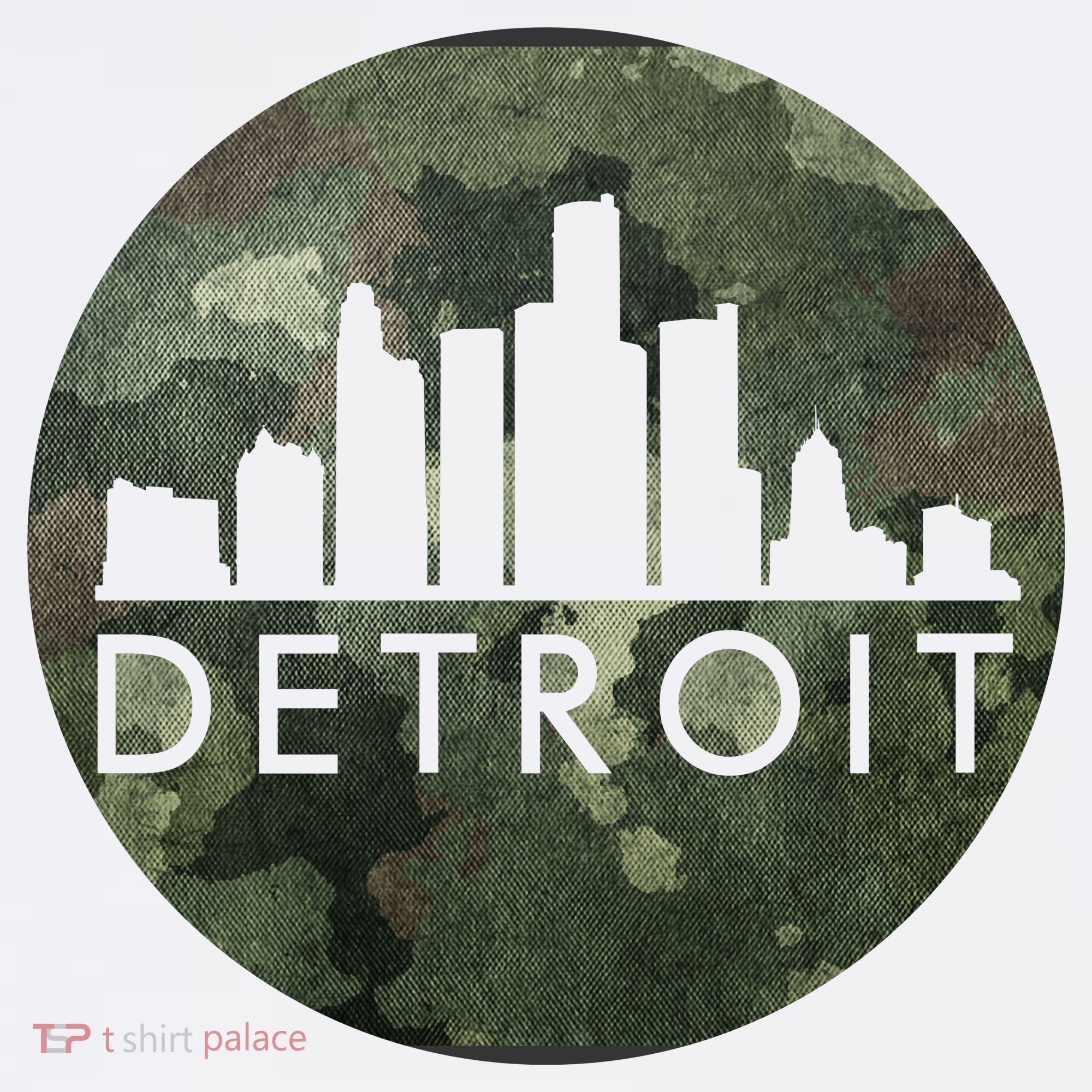 Camo Detroit Skyline Logo Doggie Tank