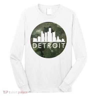 Camo Detroit Skyline Logo Long Sleeve Shirt