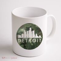 Camo Detroit Skyline Logo Coffee Mug thumb 1