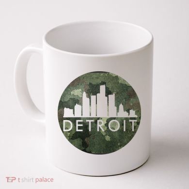 Camo Detroit Skyline Logo Coffee Mug