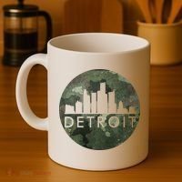 Camo Detroit Skyline Logo Coffee Mug thumb 4