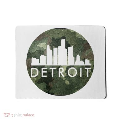 Camo Detroit Skyline Logo Mousepad