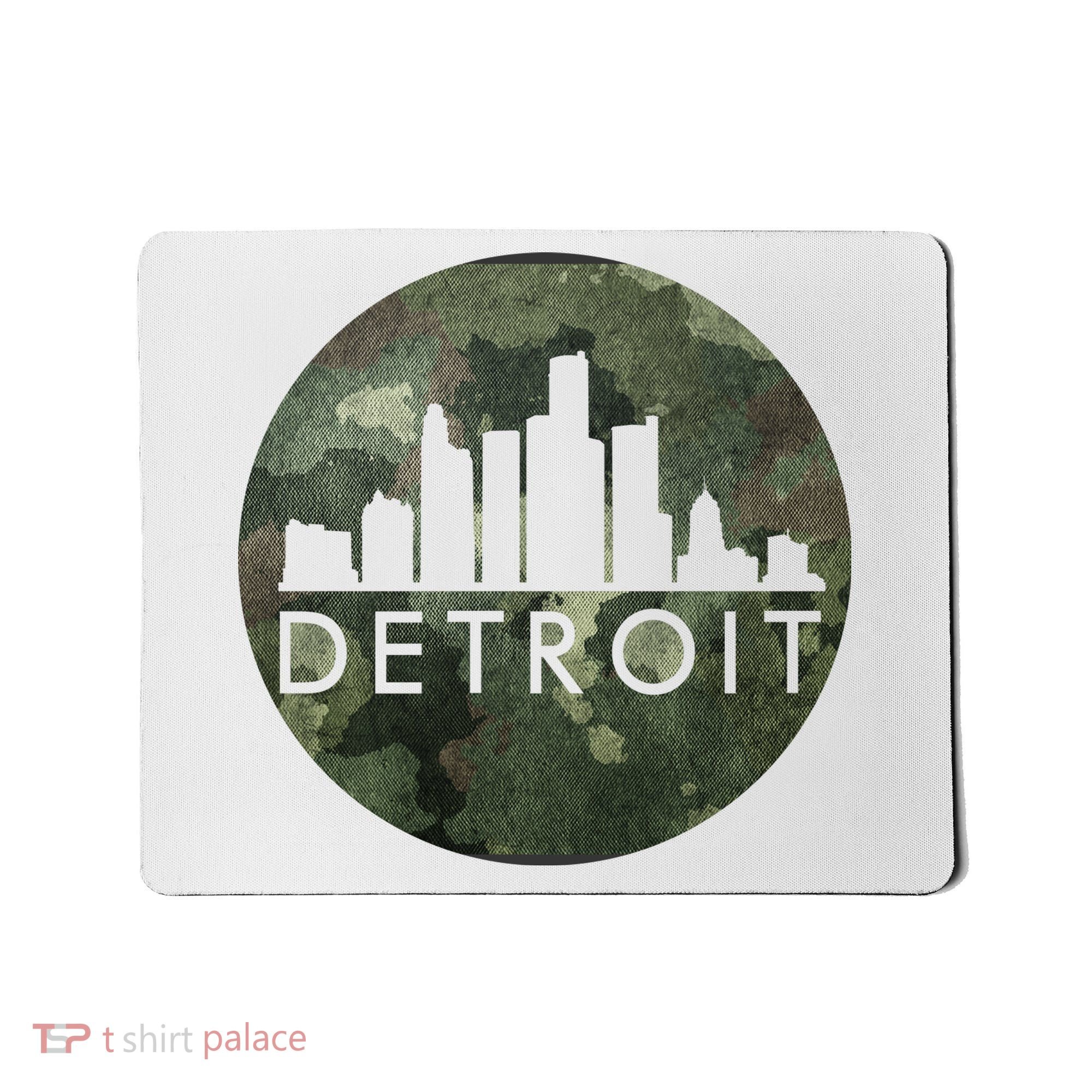 Camo Detroit Skyline Logo Mousepad