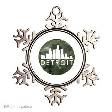 Camo Detroit Skyline Logo Ornament
