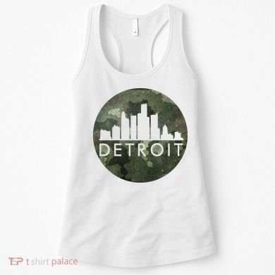 Camo Detroit Skyline Logo Women's Tank Top