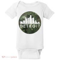 Camo Detroit Skyline Logo Baby Bodysuit thumb 0