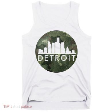 Camo Detroit Skyline Logo Tank Top