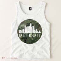 Camo Detroit Skyline Logo Tank Top thumb 2