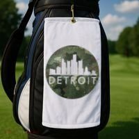 Camo Detroit Skyline Logo Golf Towel thumb 2