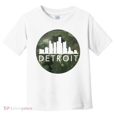 Camo Detroit Skyline Logo Toddler T-Shirt