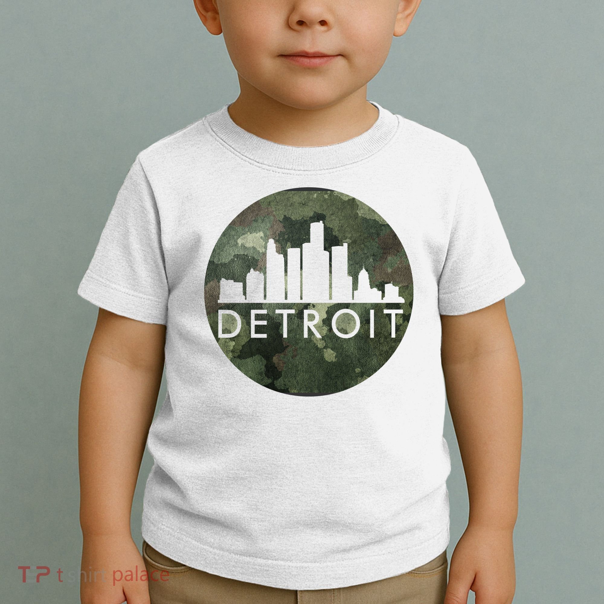 Camo Detroit Skyline Logo Toddler T-Shirt