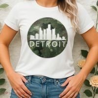 Camo Detroit Skyline Logo Women's T-Shirt thumb 2