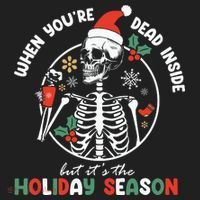 Coffee Drinking Skeleton Christmas Skull Santa Hat Xmas Beanie thumb 2
