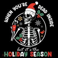 Coffee Drinking Skeleton Christmas Skull Santa Hat Xmas Women's Hoodie thumb 2