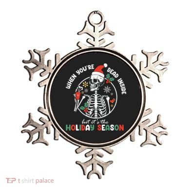 Coffee Drinking Skeleton Christmas Skull Santa Hat Xmas Ornament