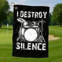 Cute Drum Set Women Drumming Rocker Music Percussion Golf Towel thumb 1