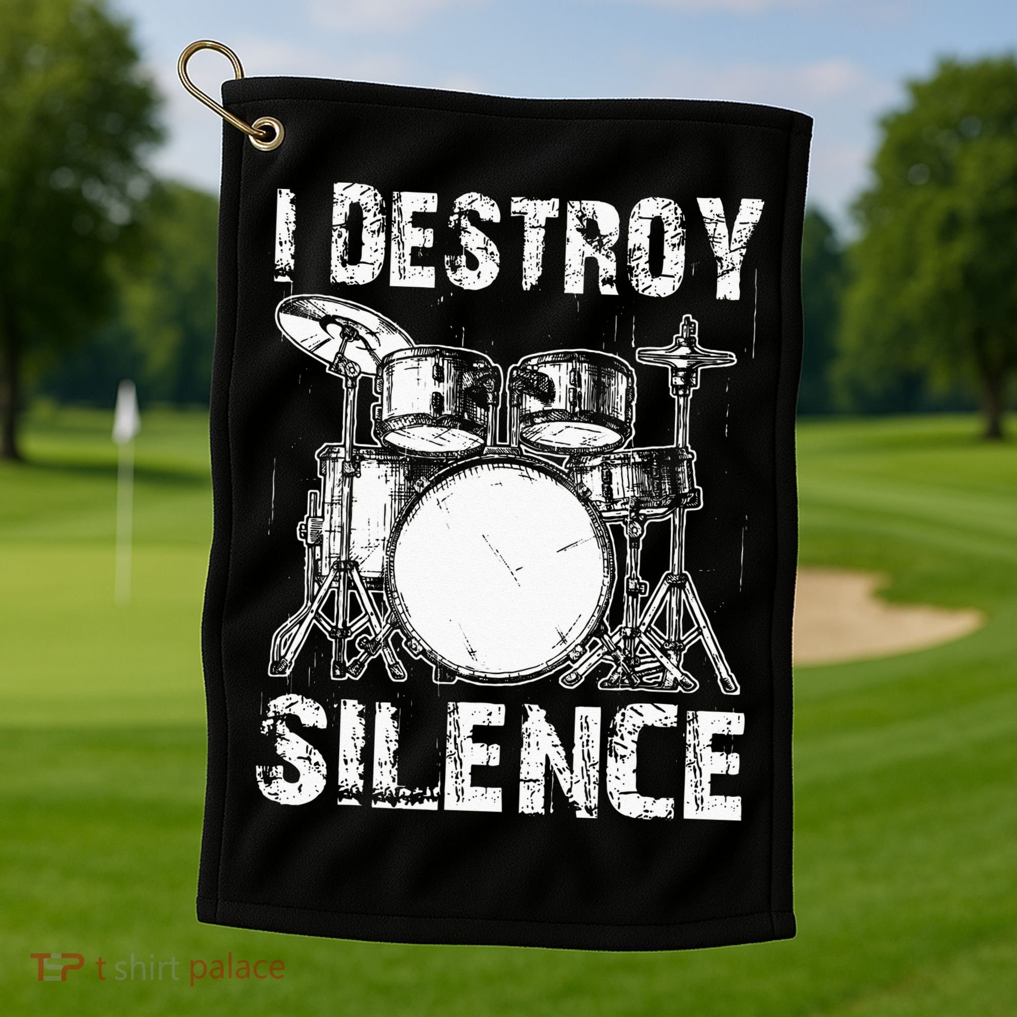 Cute Drum Set Women Drumming Rocker Music Percussion Golf Towel