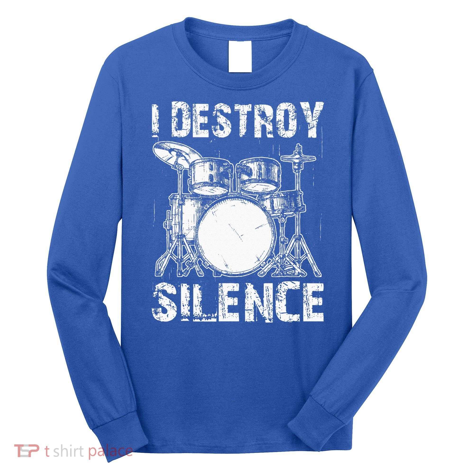 Cute Drum Set Women Drumming Rocker Music Percussion Long Sleeve Shirt