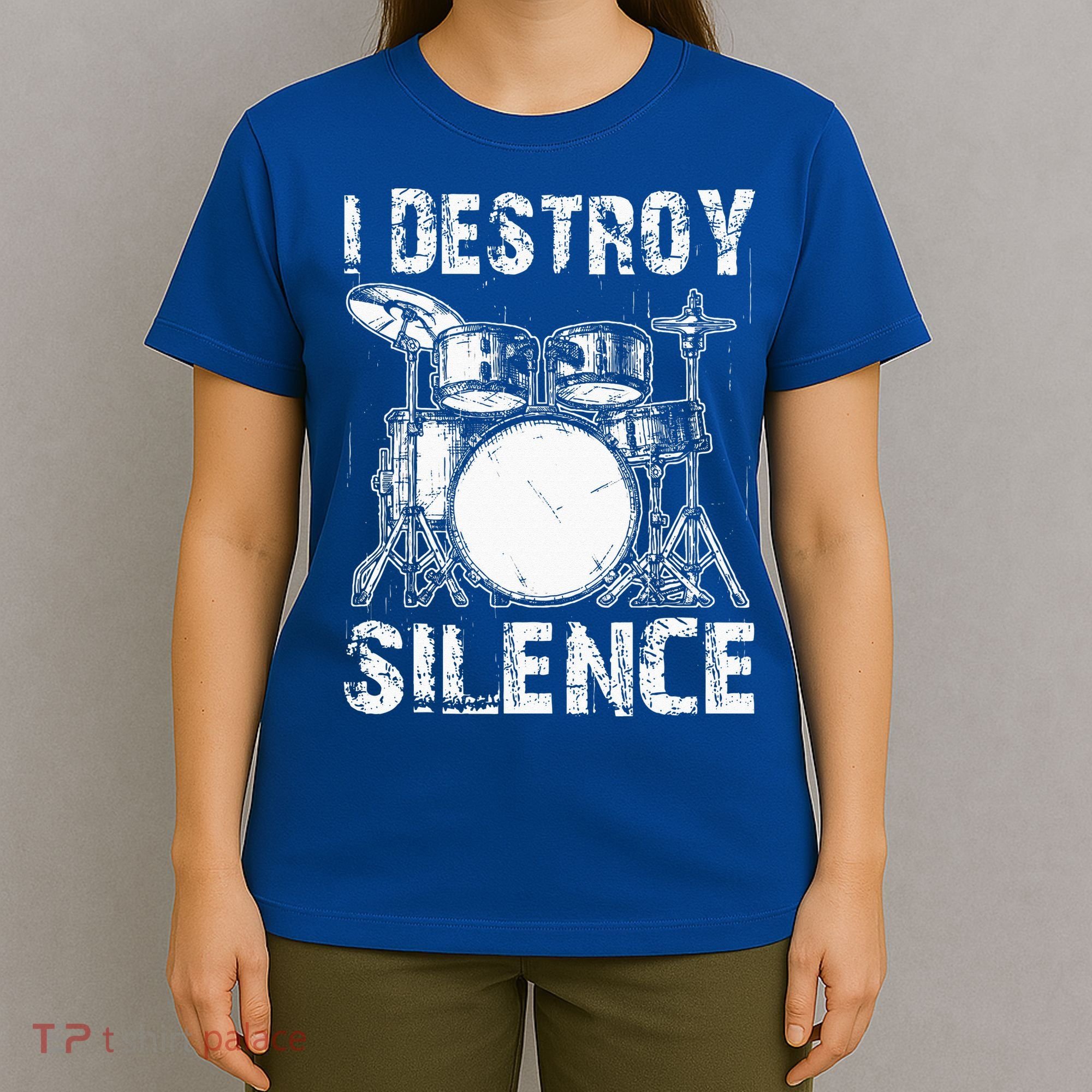 Cute Drum Set Women Drumming Rocker Music Percussion T-Shirt