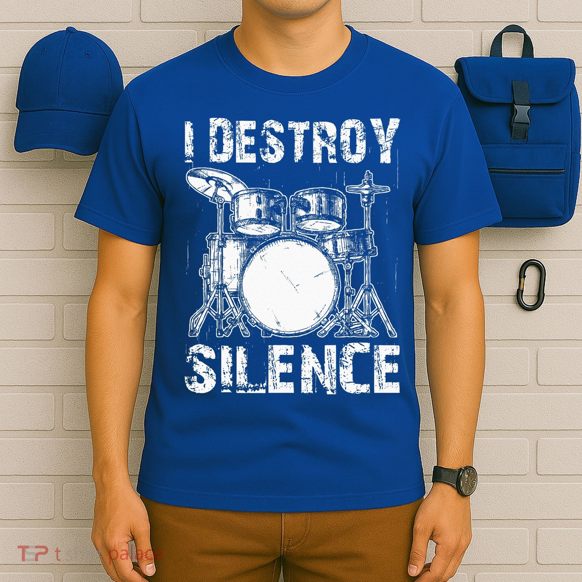 Cute Drum Set Women Drumming Rocker Music Percussion T-Shirt