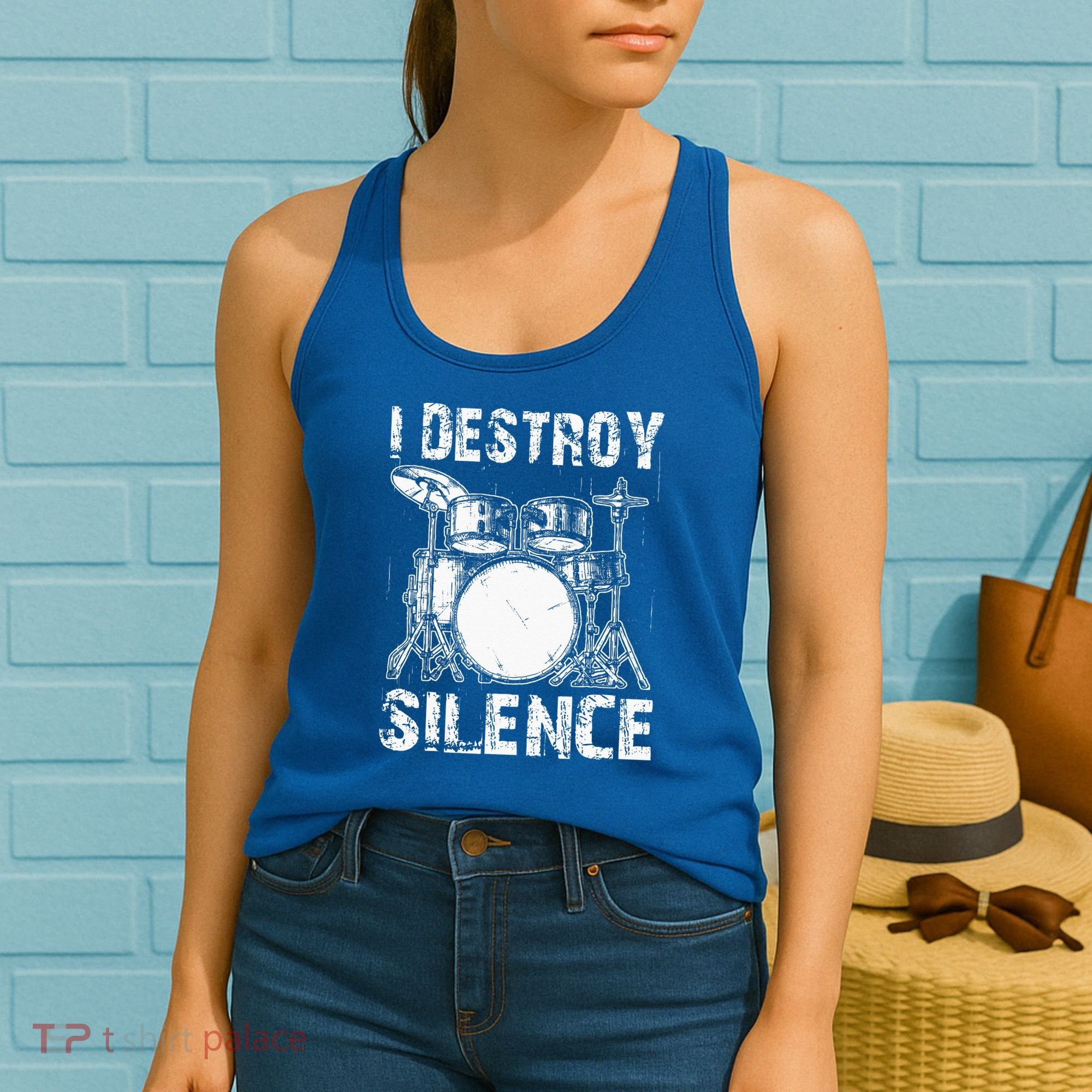Cute Drum Set Women Drumming Rocker Music Percussion Women's Tank Top