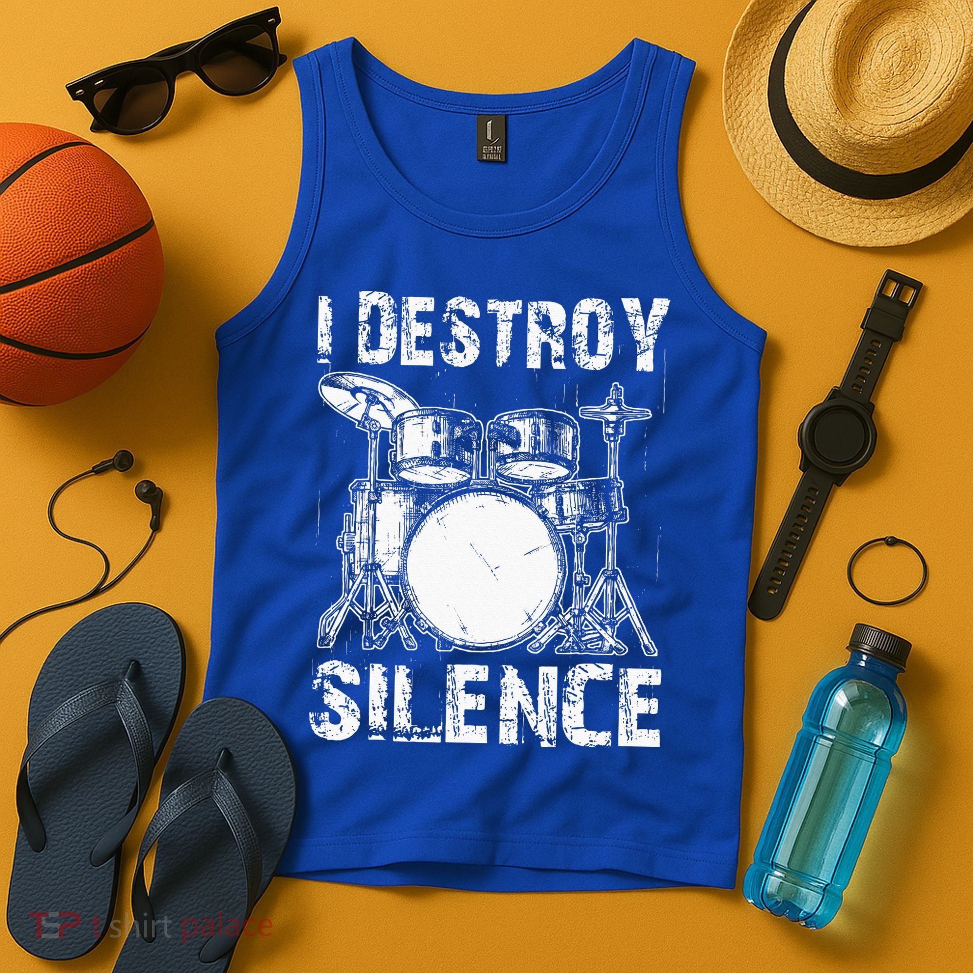 Cute Drum Set Women Drumming Rocker Music Percussion Tank Top