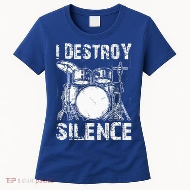 Cute Drum Set Women Drumming Rocker Music Percussion Women's T-Shirt
