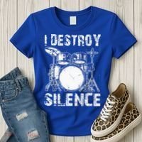 Cute Drum Set Women Drumming Rocker Music Percussion Women's T-Shirt thumb 3