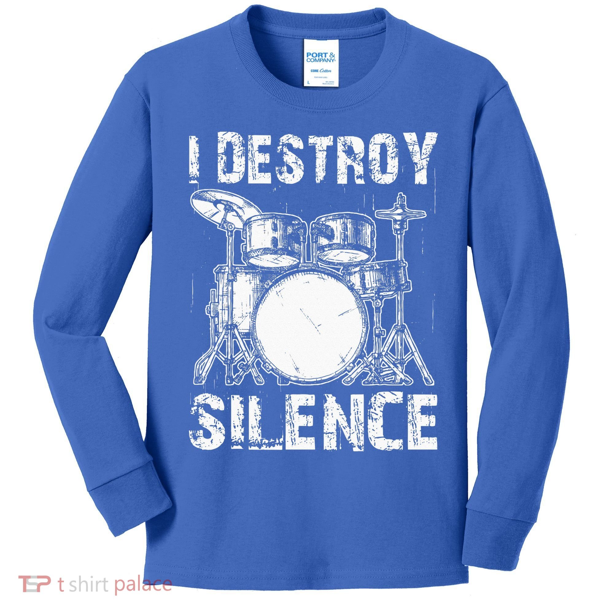 Cute Drum Set Women Drumming Rocker Music Percussion Kids Long Sleeve Shirt