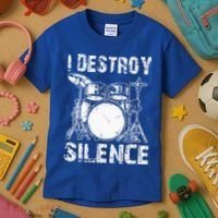 Cute Drum Set Women Drumming Rocker Music Percussion Kids T-Shirt thumb 3