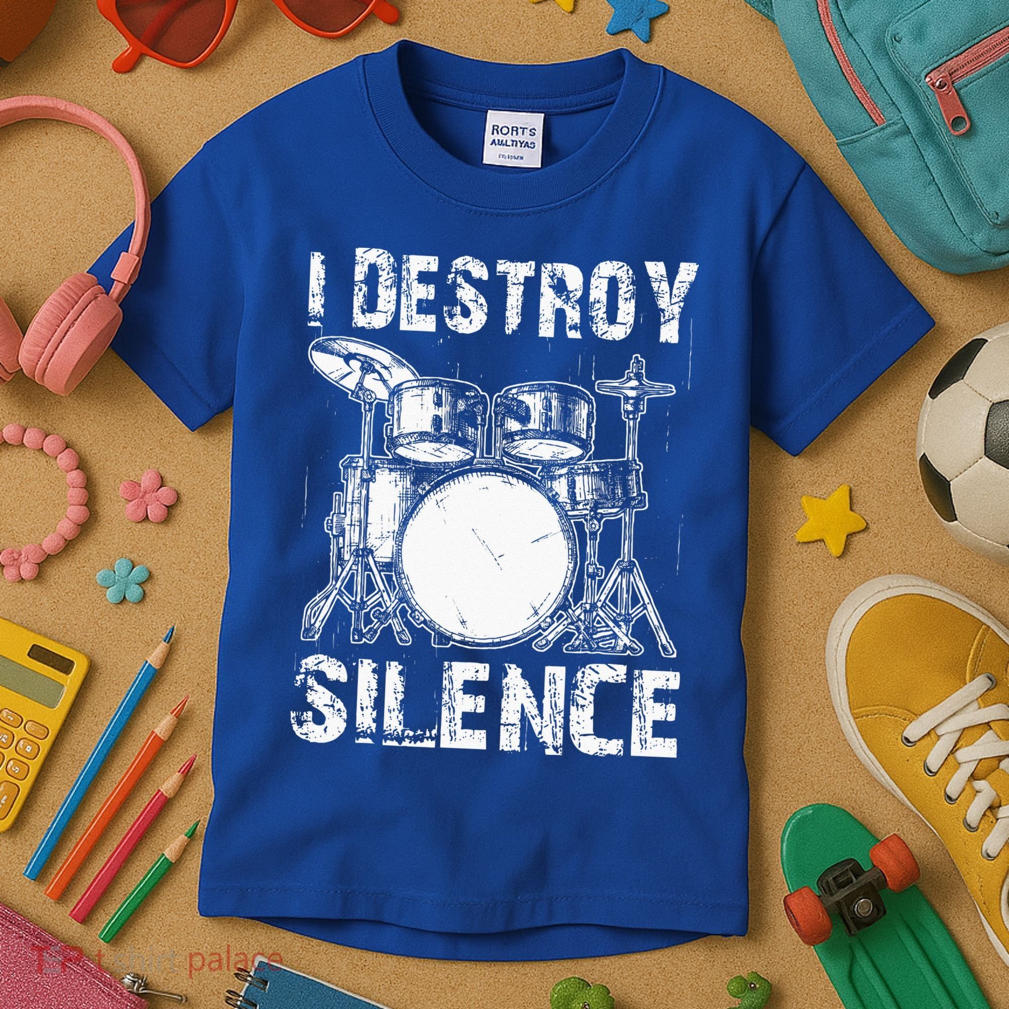 Cute Drum Set Women Drumming Rocker Music Percussion Kids T-Shirt